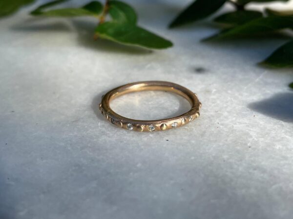Diamond and Granule Eternity Ring